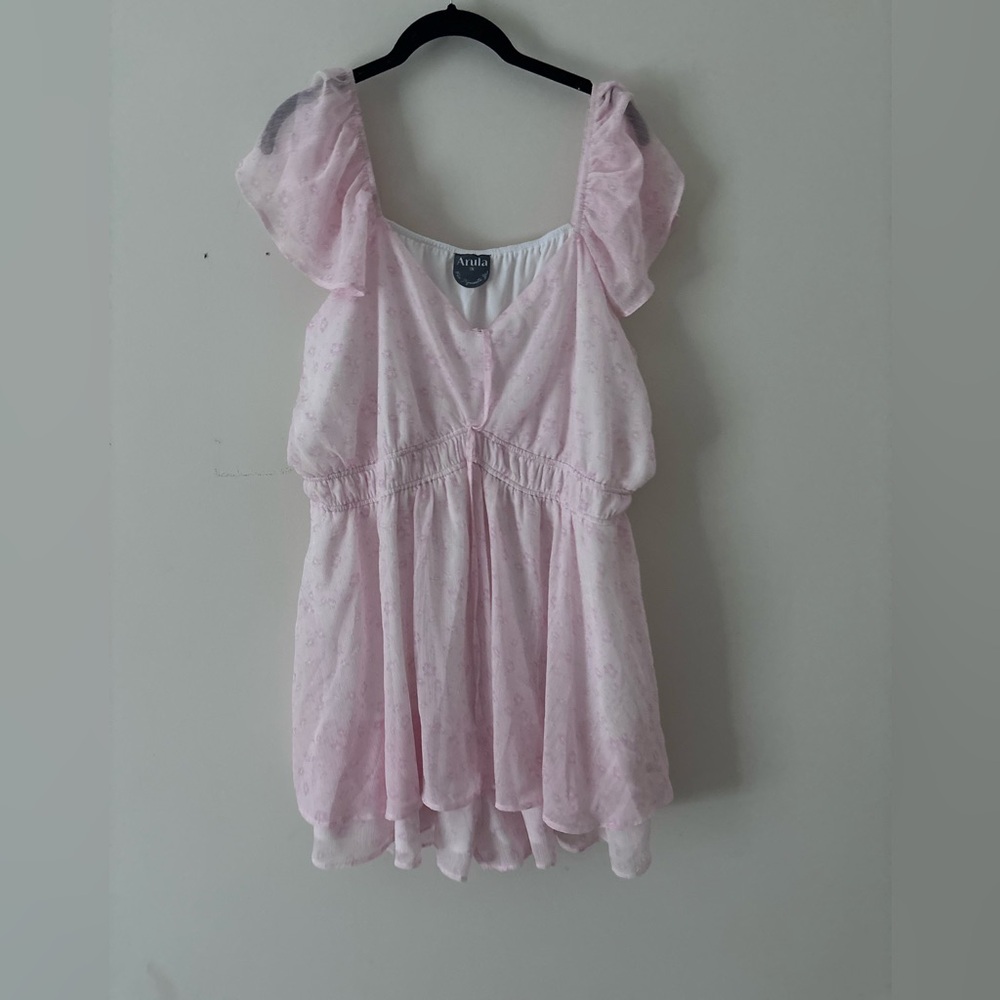 Arula Light Pink Patterned romper